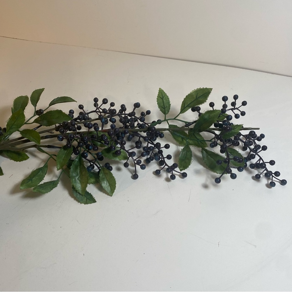 Long Stem Deep Purple Berry Artificial Faux Floral 31” Height